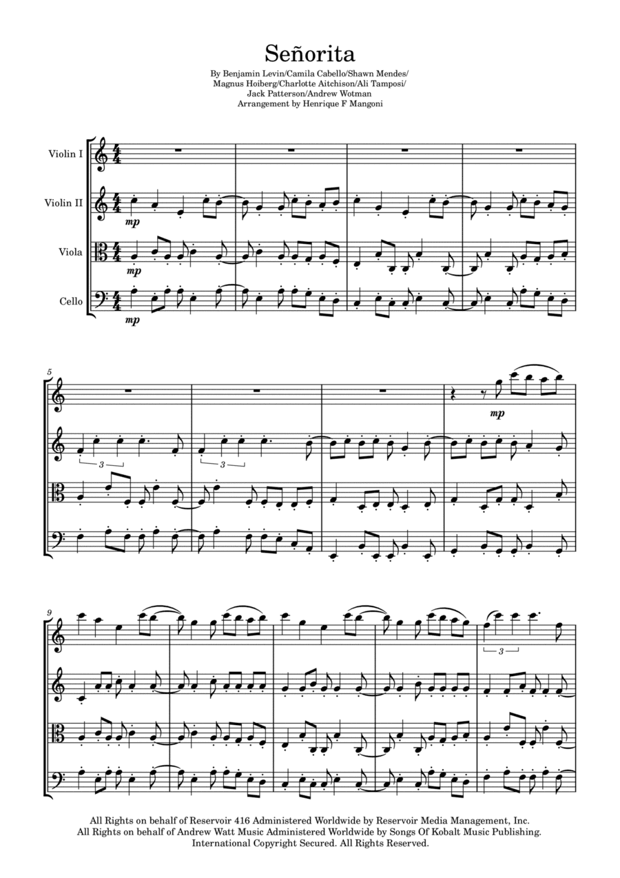 Senorita (arr. Henrique F Mangoni)