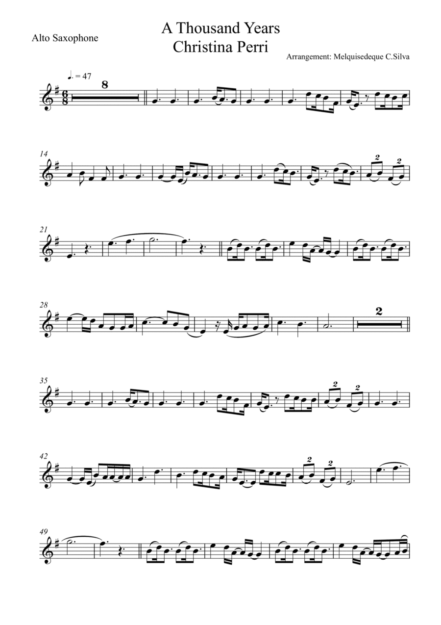 A Thousand Years (arr. Melquisedeque C.Silva)