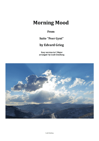 Morning Mood (From Suite "Peer Gynt") by Edvard Grieg, easy piano by Leah Ginzburg (arr. Leah Ginzburg)