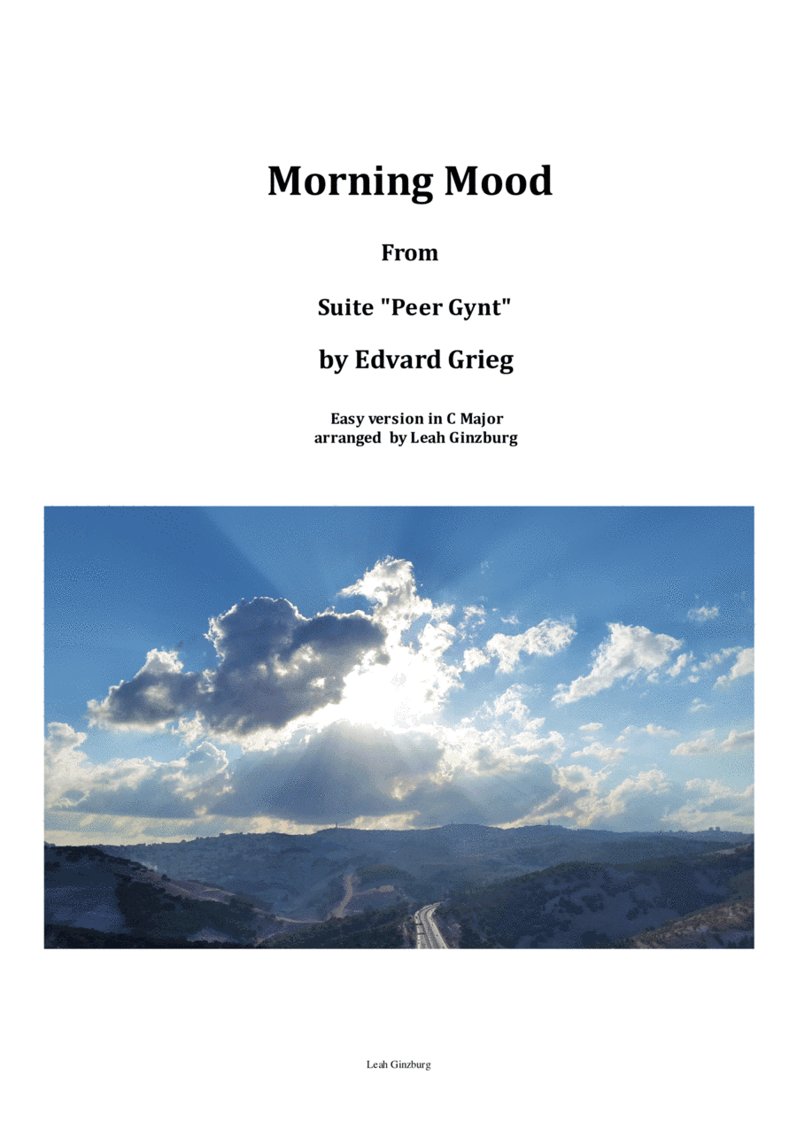 Morning Mood (From Suite "Peer Gynt") by Edvard Grieg, easy piano by Leah Ginzburg (arr. Leah Ginzburg)