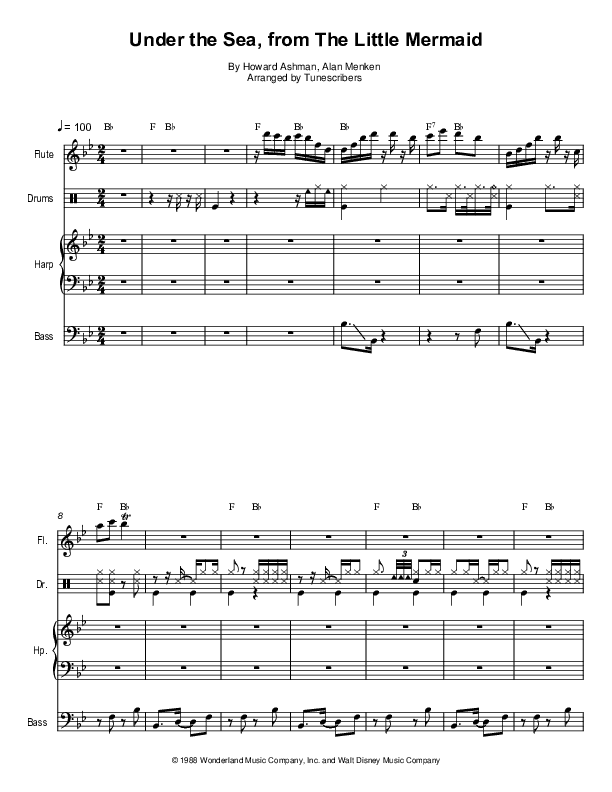 Under the Sea, from The Little Mermaid (arr. Tunescribers)