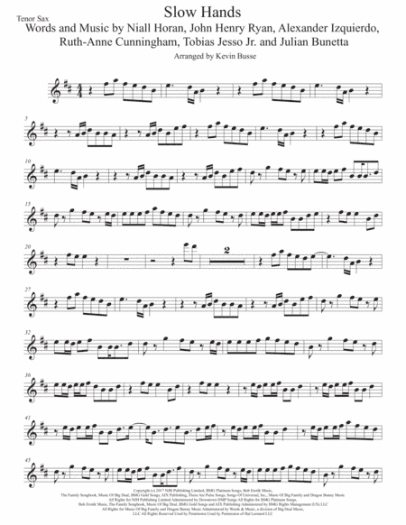 Slow Hands (arr. Kevin Busse)