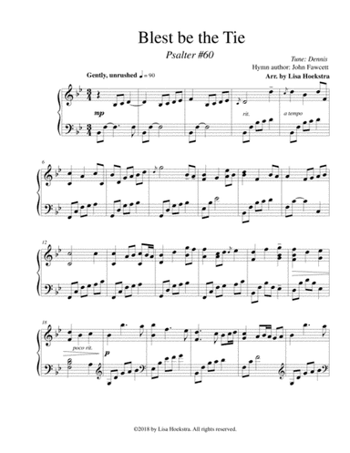 Blest Be the Tie that Binds (Psalter #60) (arr. Lisa Hoekstra)