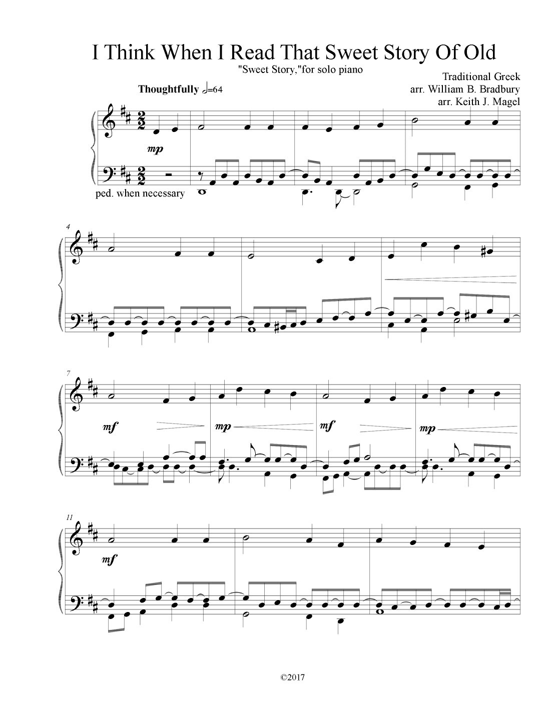 I Think When I Read That Sweet Story (arr. Keith James)