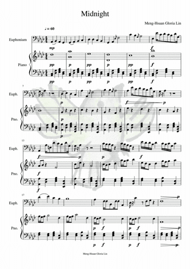Midnight Euphonium solo Piano Accompaniment