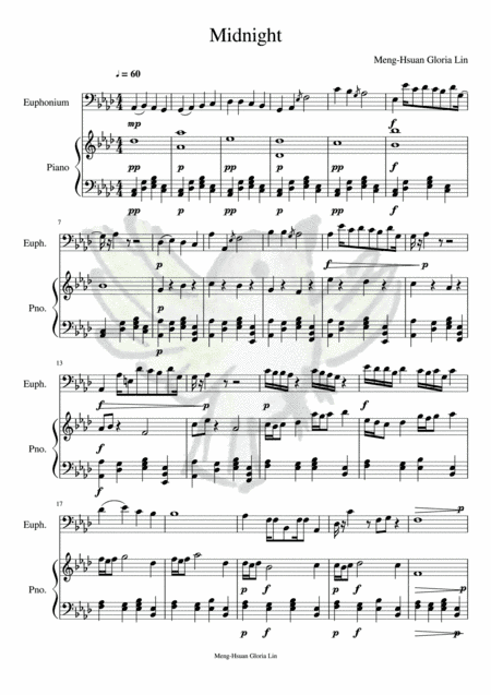 Midnight Euphonium solo Piano Accompaniment
