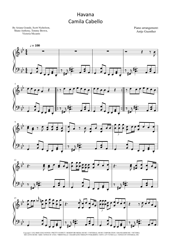 Havana (original) (arr. Antje Günther)