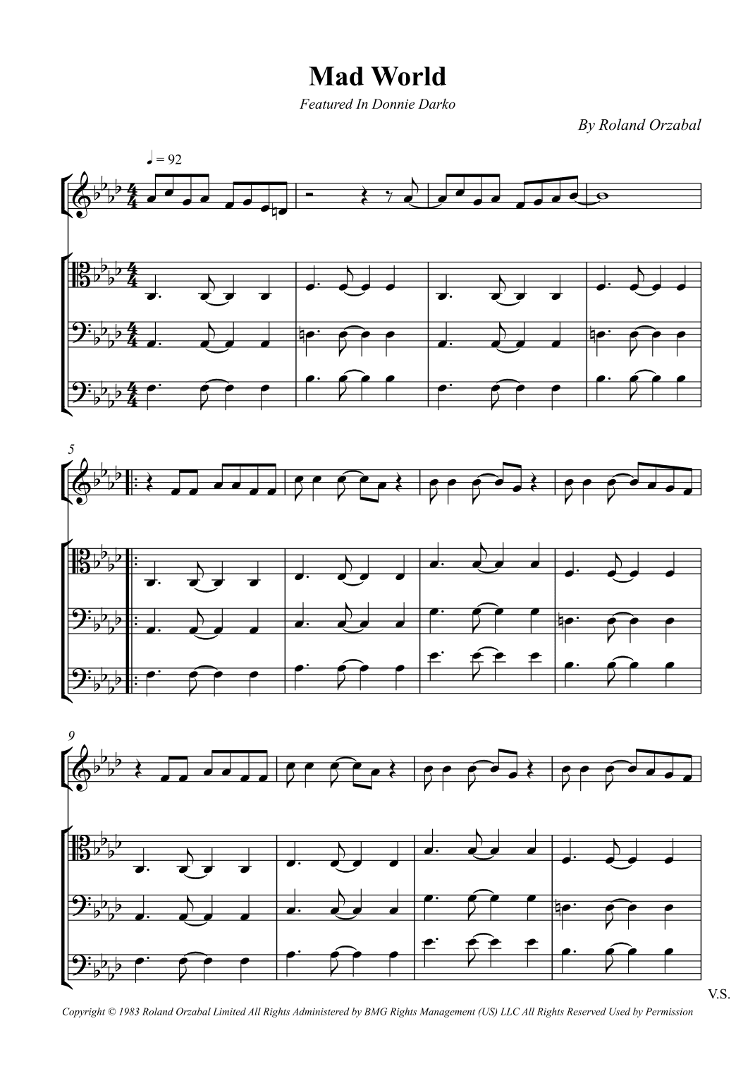 Mad World (arr. Wesley S. SIlva)