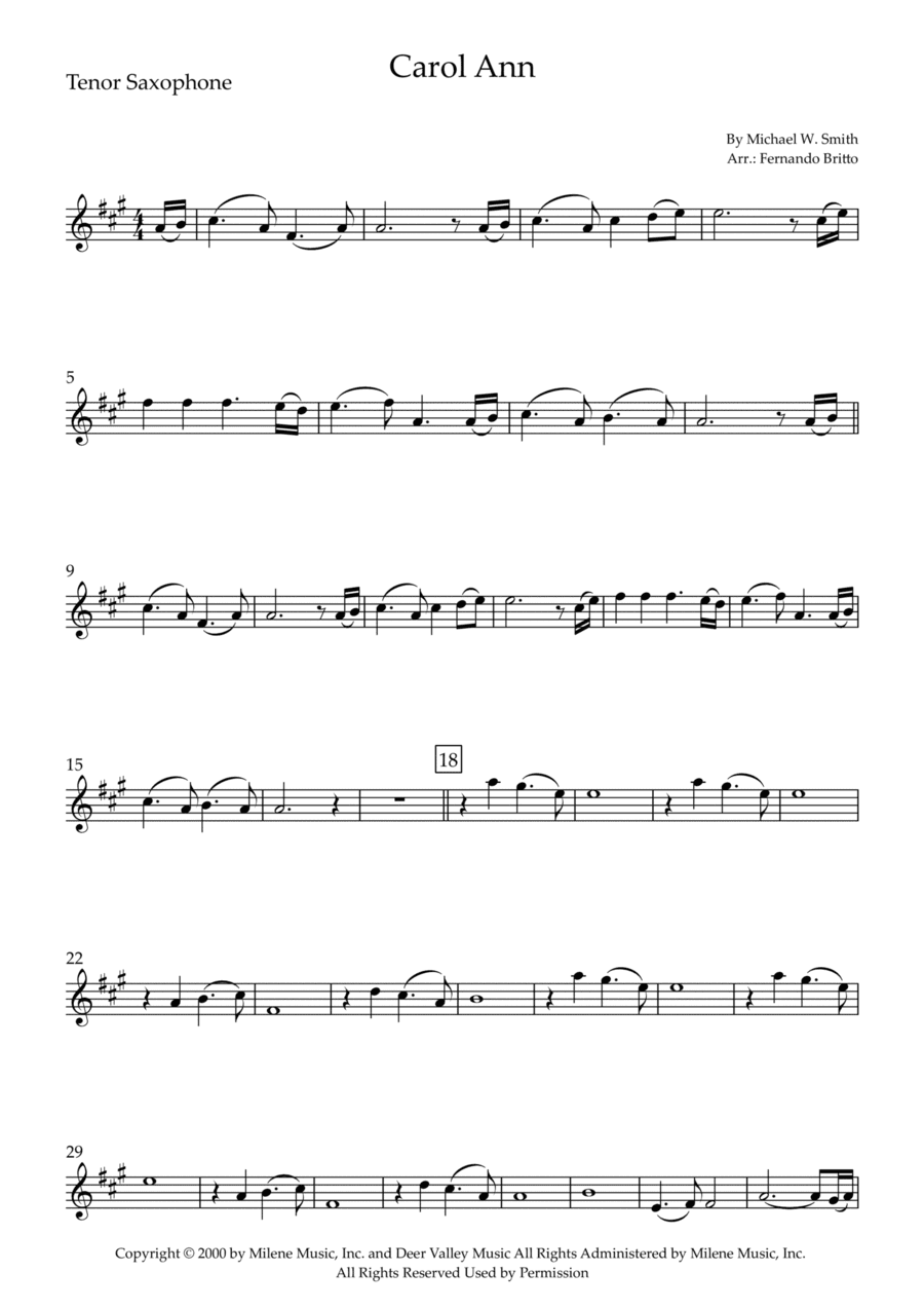 Carol Ann (arr. Fernando Britto)