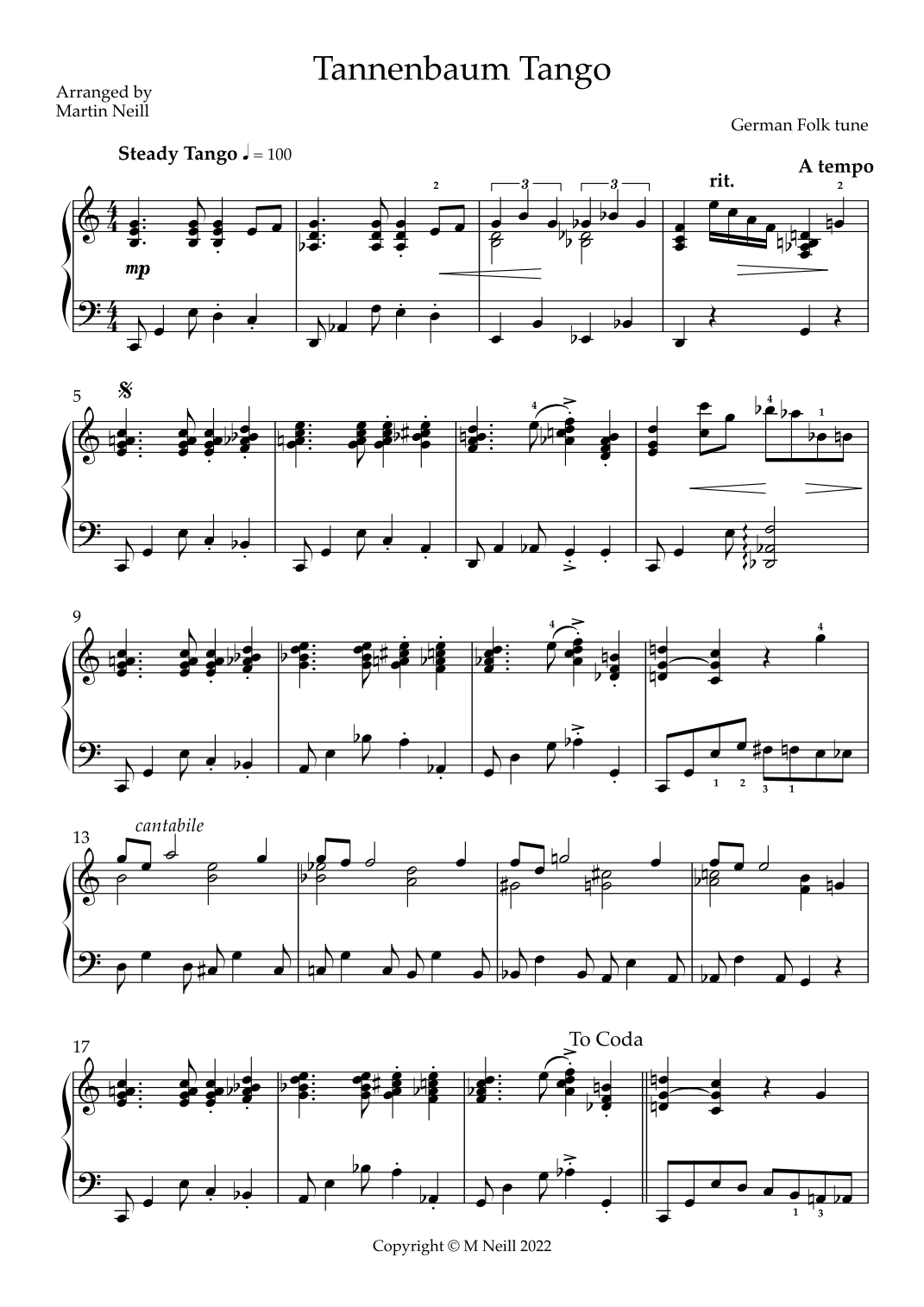 Tannenbaum Tango (arr. Martin Neill)
