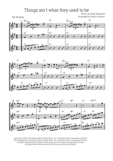 Things Ain't What They Used To Be (arr. Katrin Scherer)