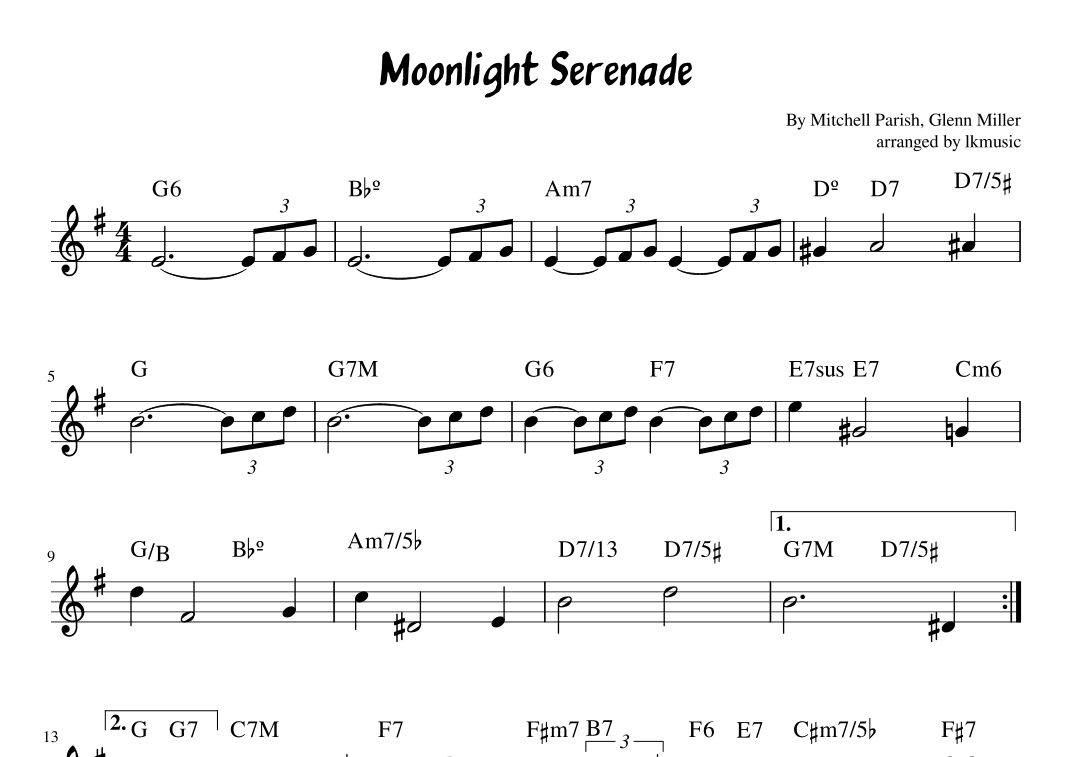 Moonlight Serenade (arr. Lkmusic)