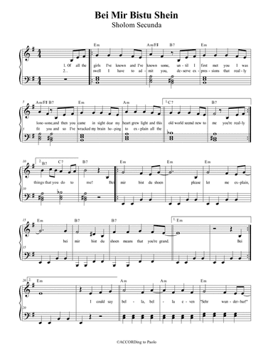 Bie mir Bist Du shoen (arr. Paolo Campanari Brancondi)