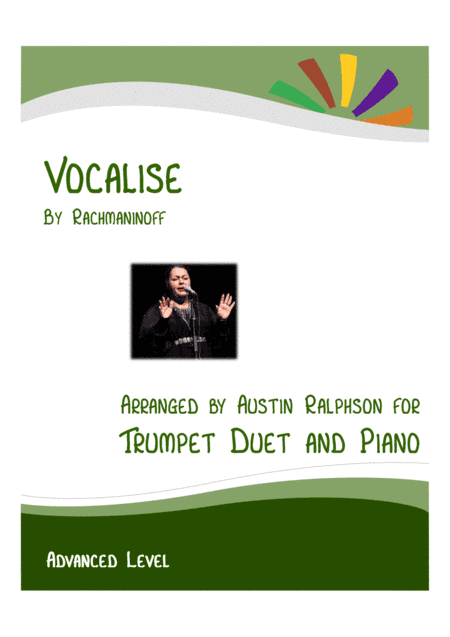 Vocalise (Rachmaninoff) - trumpet duet and piano with FREE BACKING TRACK (arr. Austin Ralphson)