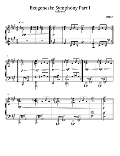 Exogenesis: Symphony Part I (overture) (arr. M. Sloan)