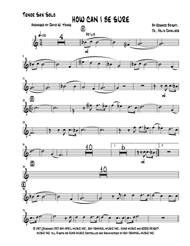 How Can I Be Sure (arr. David W. Young)