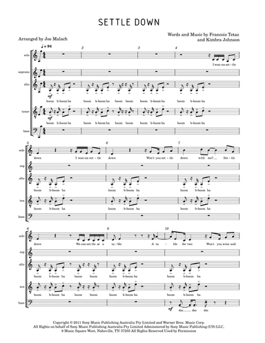 Settle Down (arr. Joe Malach)