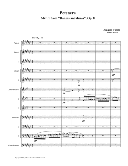 Petenera (Mvt. 1 from Danzas andaluzas, Op. 8) by Juaquín Turina (Woodwind Choir) (arr. Richard Byrnes)