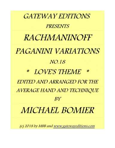 Variation No.18 from Variations on a Theme of Paganini For Easier Piano Solo (arr. Michael Bomier)
