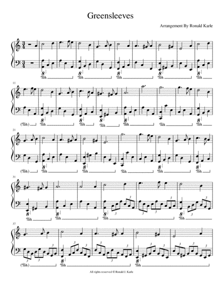 Greensleeves (arr. Ronald J.Karle)