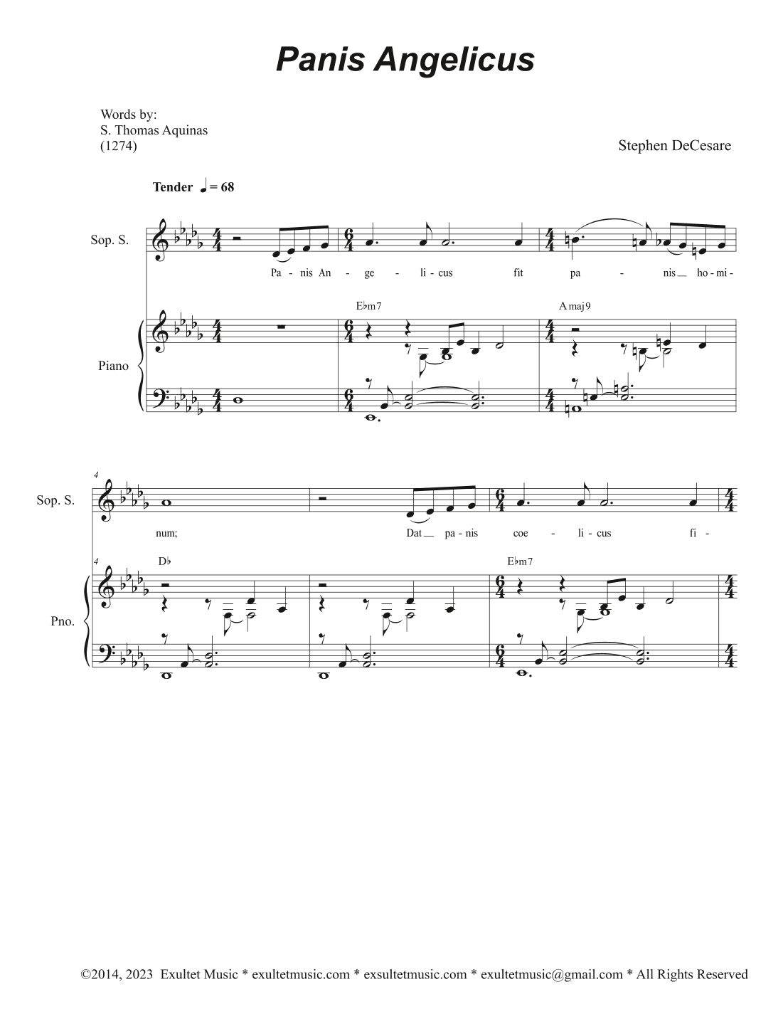 Panis Angelicus (Soprano solo with 2-part choir - (Soprano and Tenor)