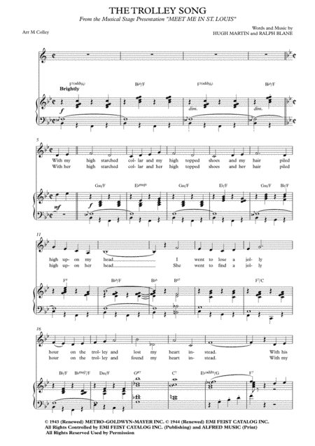 The Trolley Song (arr. M Colley)
