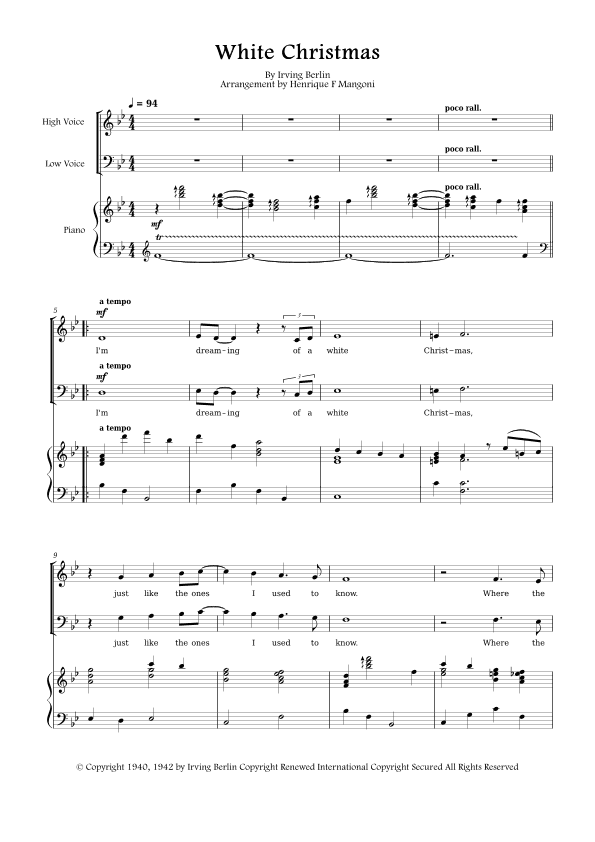 White Christmas (arr. Henrique F Mangoni)