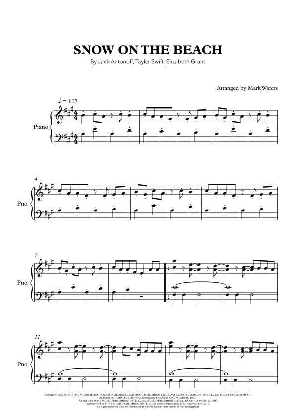 Snow On The Beach (arr. Mark Waters)