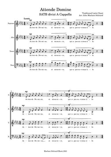 Attende Domine (arr. John Maclane Schirard)