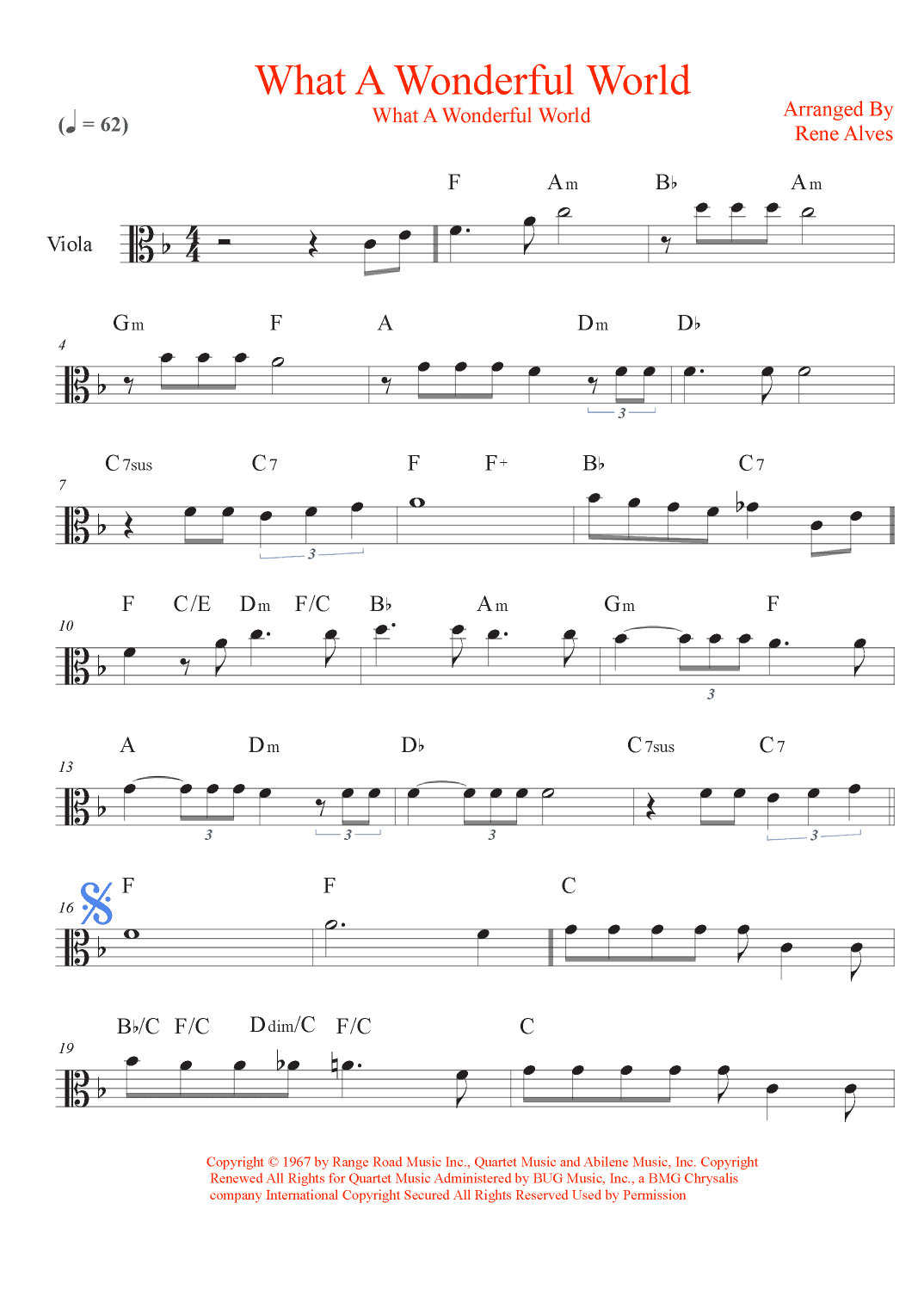 What A Wonderful World (arr. Rene Alves)