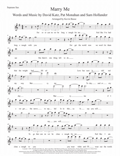 Marry Me (arr. Kevin Busse)