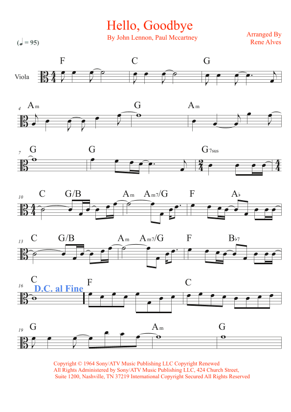 Hello, Goodbye (arr. Rene Alves)