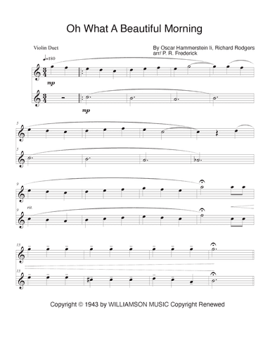 Oh, What A Beautiful Mornin' (arr. P. R. Frederick)
