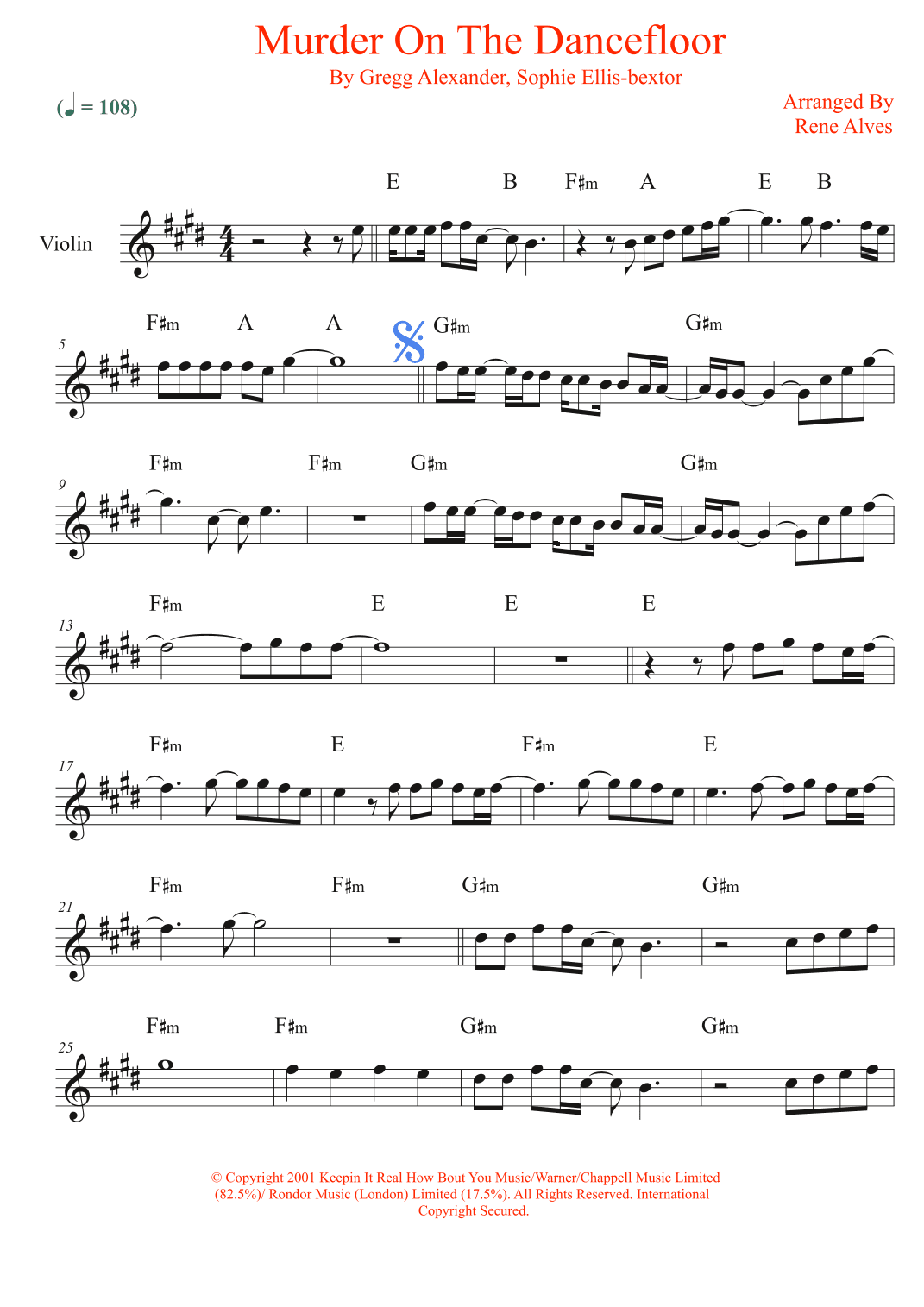 Murder On The Dancefloor (arr. Rene Alves)