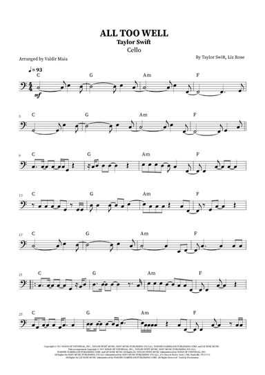 All Too Well (arr. Valdir Maia)