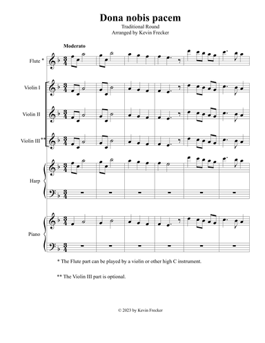 Dona Nobis Pacem - small ensemble (arr. Kevin Frecker)