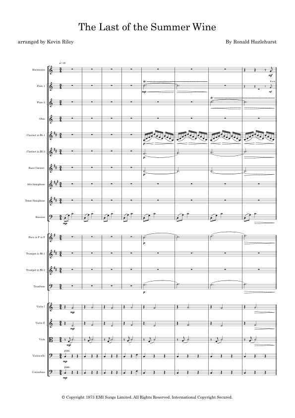 Last Of The Summer Wine Theme (arr. Kevin Riley)