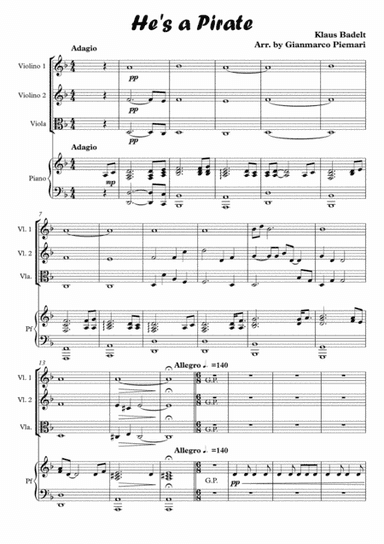 Pirates Of The Caribbean (arr. Gianmarco Piemari)