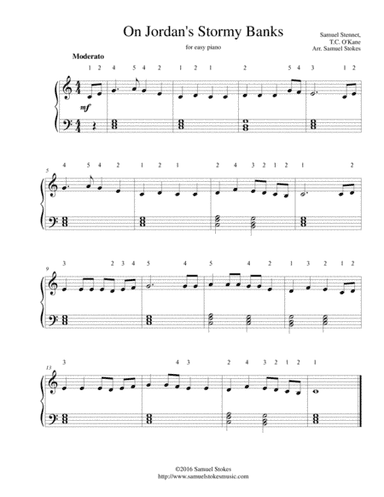On Jordan's Stormy Banks - for easy piano (arr. Samuel Stokes)