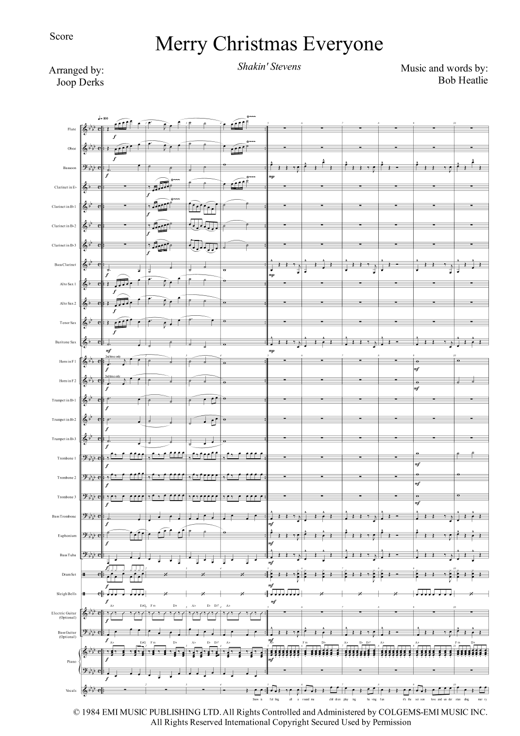 Merry Christmas Everyone (arr. Joop Derks)