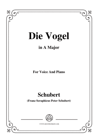 Schubert-Die Vogel,Op.172 No.6,in A Major,for Voice&Piano (arr. MSM)