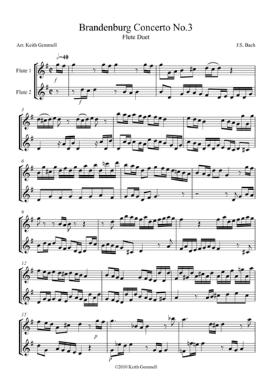 Brandenburg Concerto No. 3: Flute Duet (arr. Keith Gemmell)