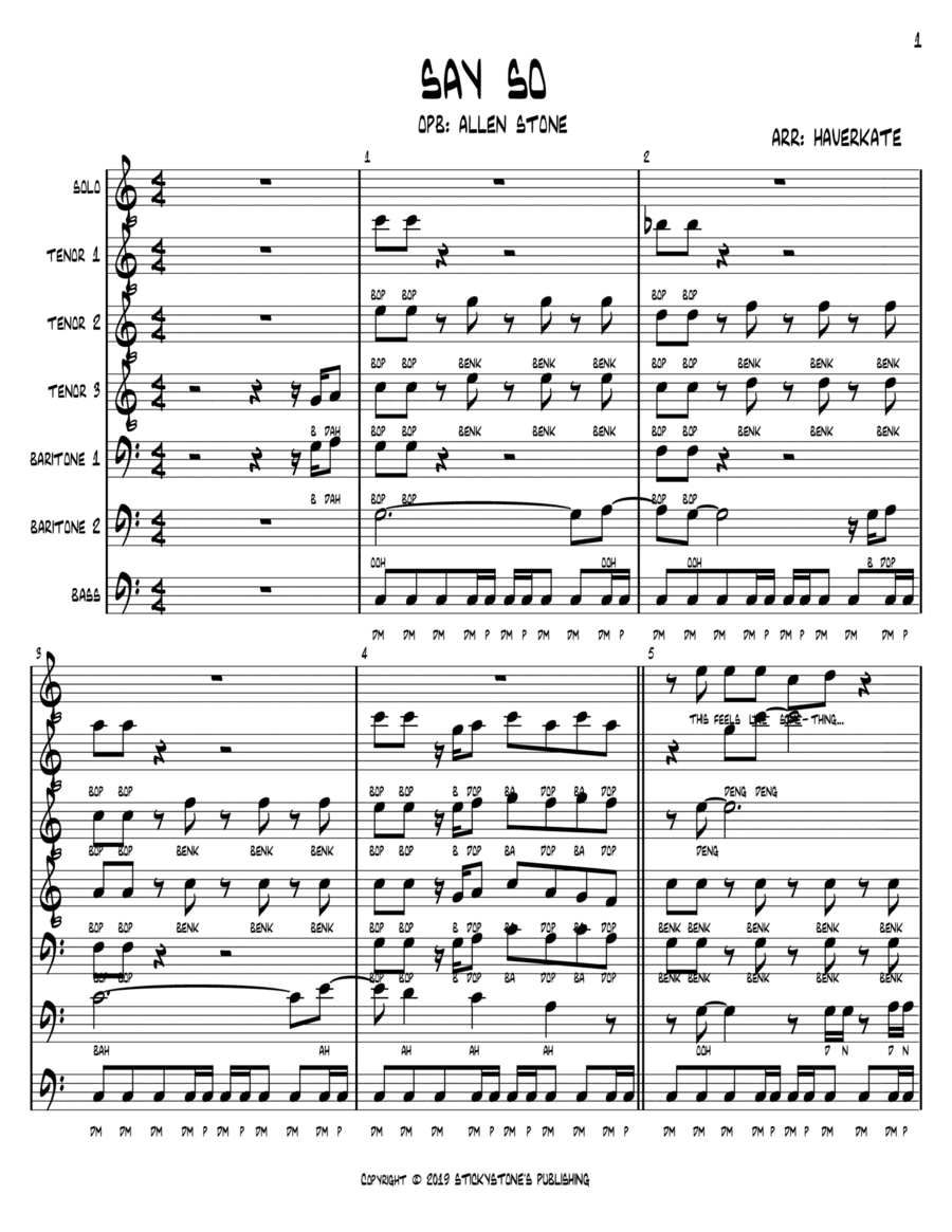 Say So (arr. Brian Haverkate)