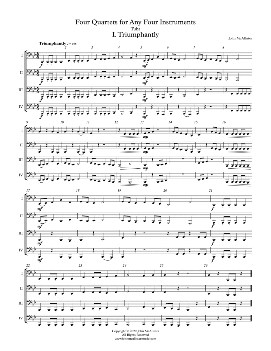 Four Quartets for Four Tubas