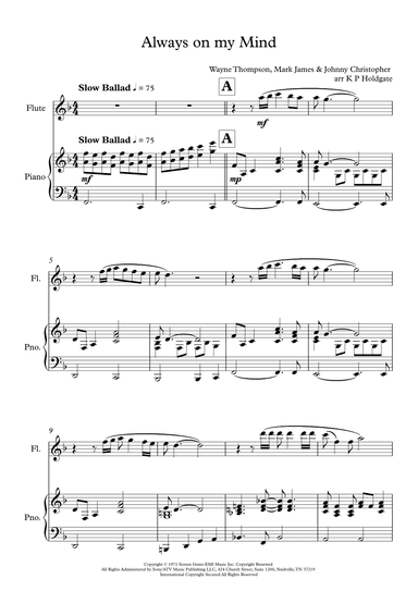 Always On My Mind (arr. Kevin P Holdgate)