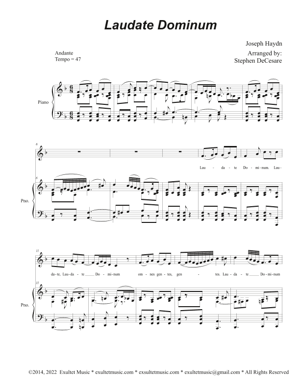 Laudate Dominum (Unison choir) (arr. Stephen DeCesare)