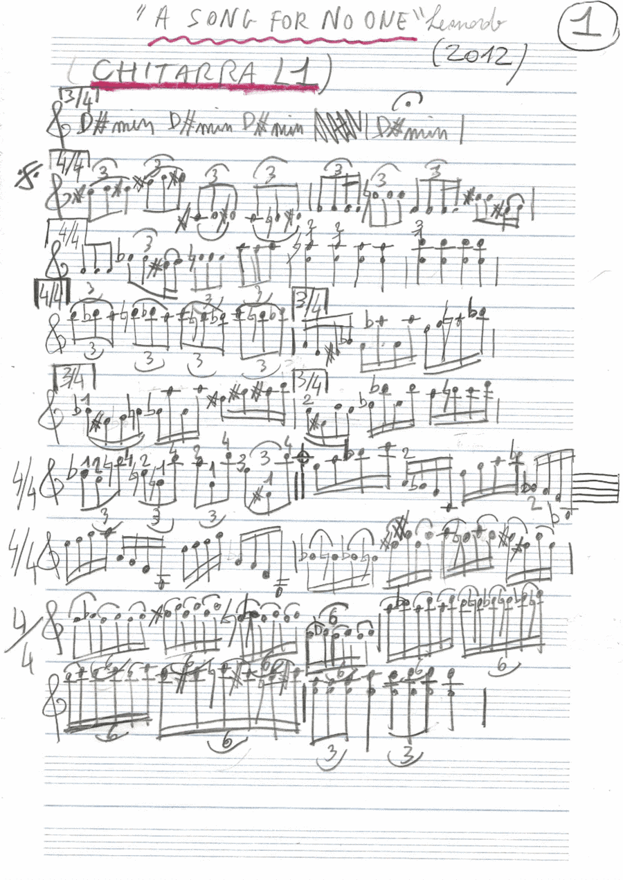 A SONG FOR NO ONE ELECTRIC GUITAR