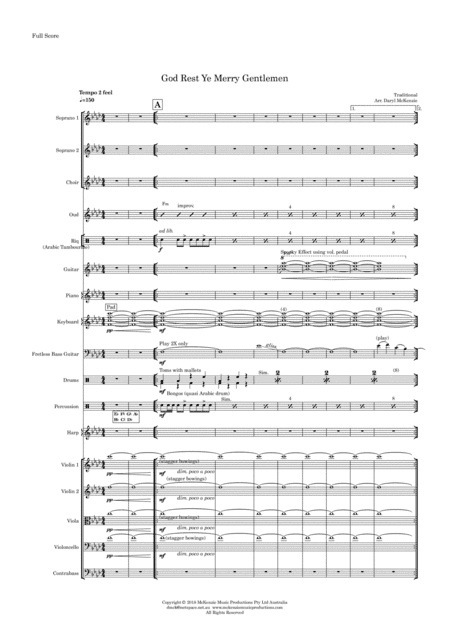 God Rest Ye Merry Gentleman Vocal Duet with Choir, String Orchestra and Rhythm Section Key of F min (arr. Daryl McKenzie)