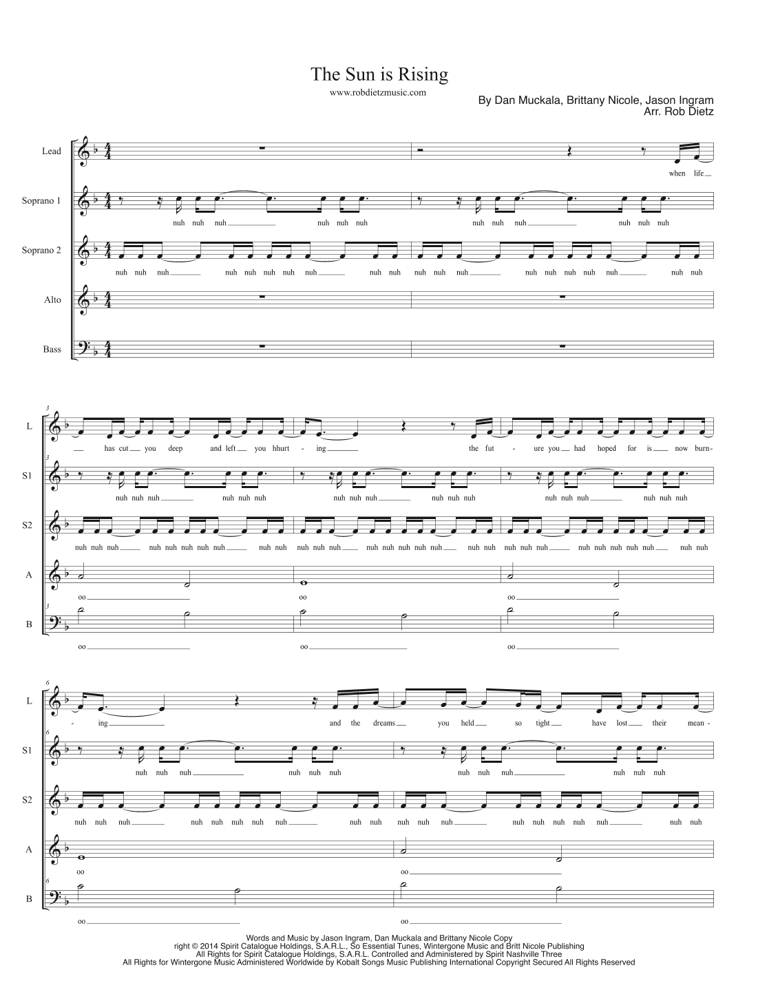 The Sun Is Rising (arr. Rob Dietz)