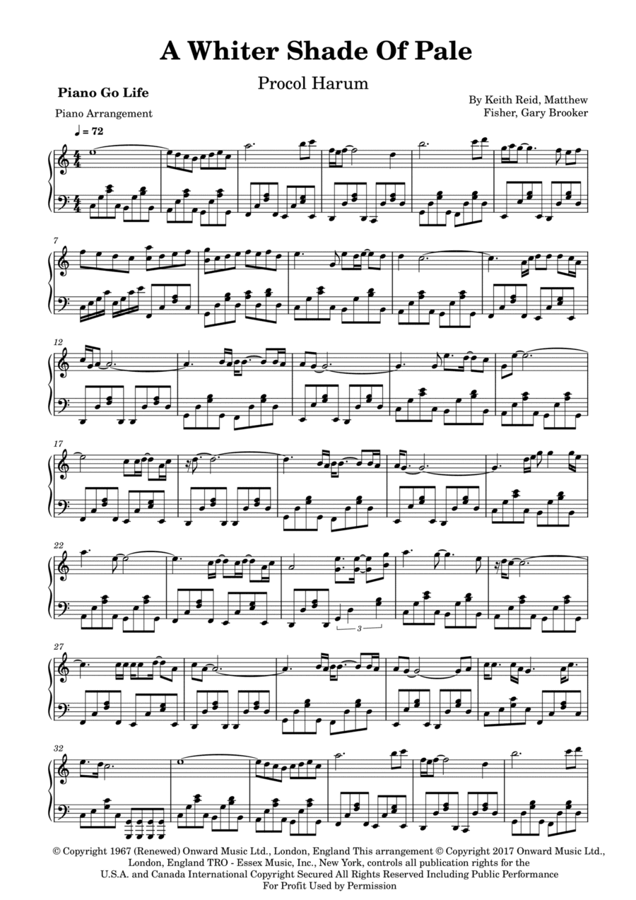A Whiter Shade Of Pale (arr. Piano Go Life)